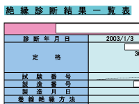 絶縁診断結果一覧表