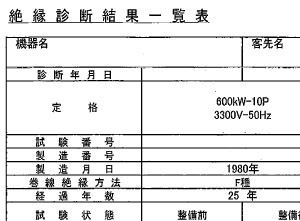 絶縁診断結果一覧